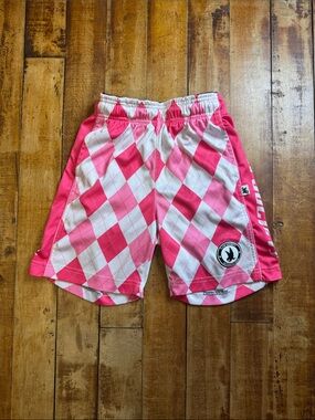 Flow Society Shorts Small Pink Argyle Lacrosse shorts Lax shorts summer
